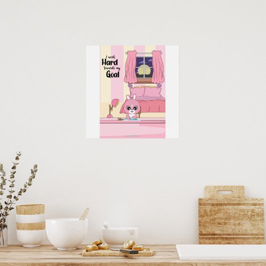 work hard towards goals Wall art ポスター (キッチン)