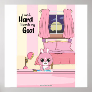 work hard towards goals Wall art ポスター