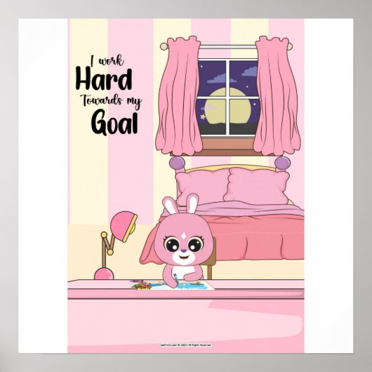 work hard towards goals Wall art ポスター (正面)