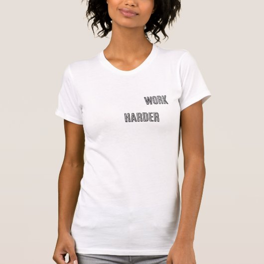 Work Harder Gym Typography Design | Fitness Motiva Tシャツ (正面)