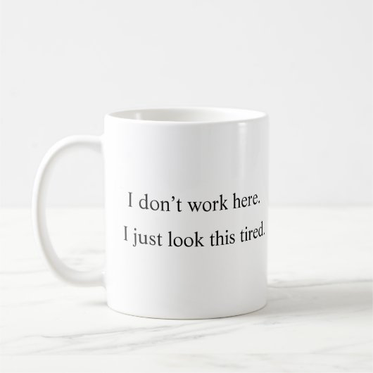 Work Imposter – 皮肉ムードMug コーヒーマグカップ (左)