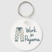 Work in Pajama – Funny Giftful Work Vibes キーホルダー (裏面)