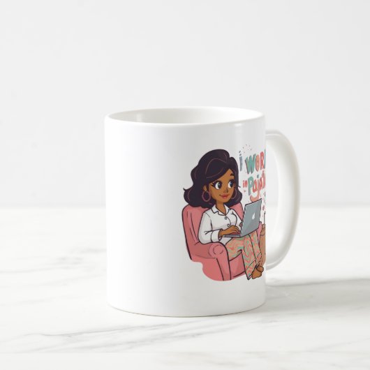 Work in Pajama – Funny Giftful Work Vibes コーヒーマグカップ (正面右)