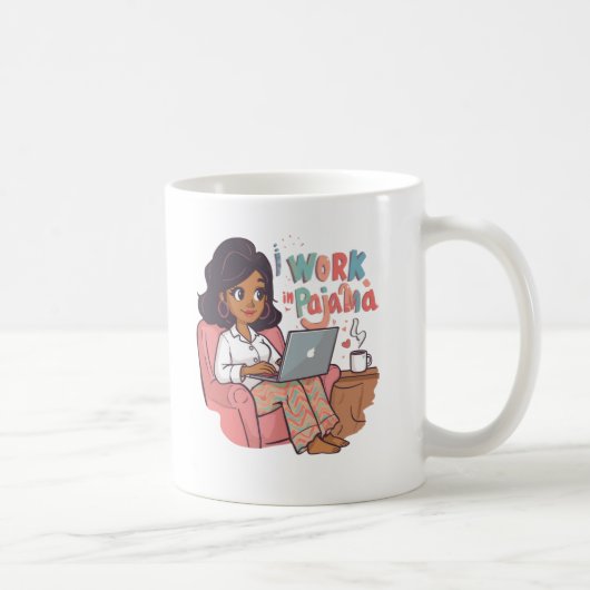 Work in Pajama – Funny Giftful Work Vibes コーヒーマグカップ (右)