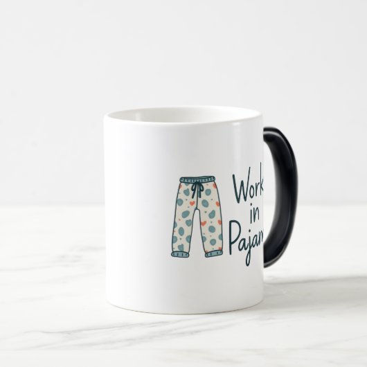 Work in Pajama – Funny Giftful Work Vibes モーフィングマグカップ (正面右)