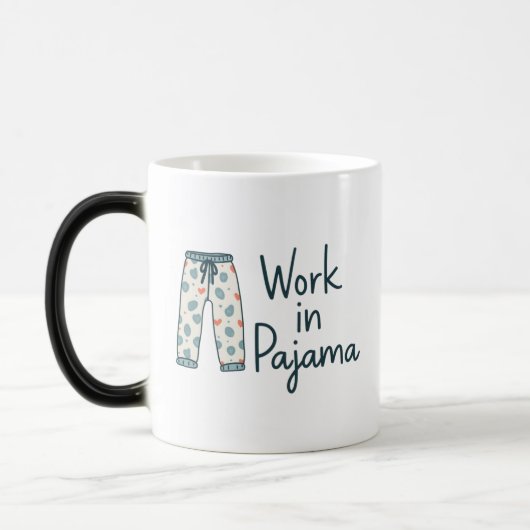 Work in Pajama – Funny Giftful Work Vibes モーフィングマグカップ (左)