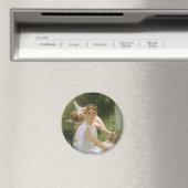 Work Interrupted by Bouguereau, Angel Portrait マグネット (インサイチュ (食洗機))