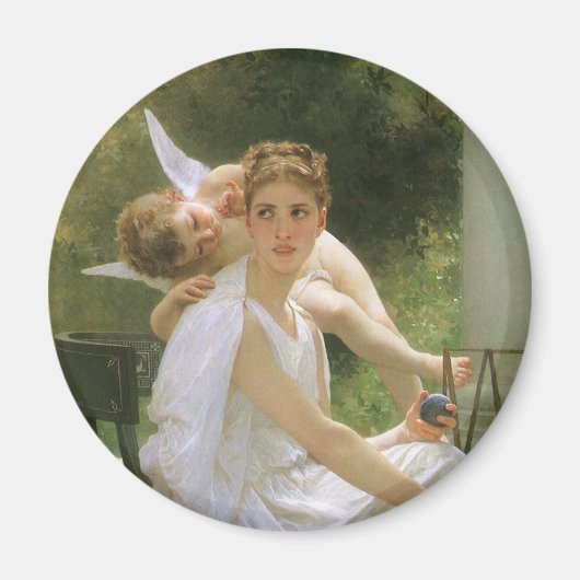 Work Interrupted by Bouguereau, Angel Portrait マグネット (正面)