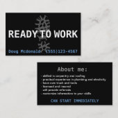 WORK.Job Search.Earnのお金のテンプレートに用意して下さい 名刺 (正面/裏面)