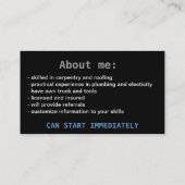 WORK.Job Search.Earnのお金のテンプレートに用意して下さい 名刺 (裏面)