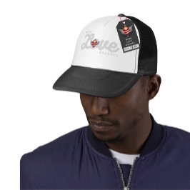 WORK LOVE BALANCE in grey script lettering キャップ