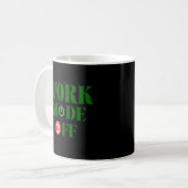 Work Mode Off Funny Office Power Button Coffee コーヒーマグカップ (正面左)