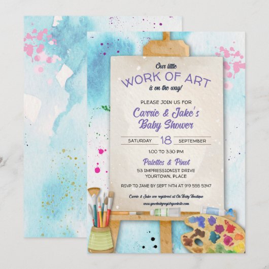 Work of Art Baby Shower Invitation 招待状 (正面/裏面)