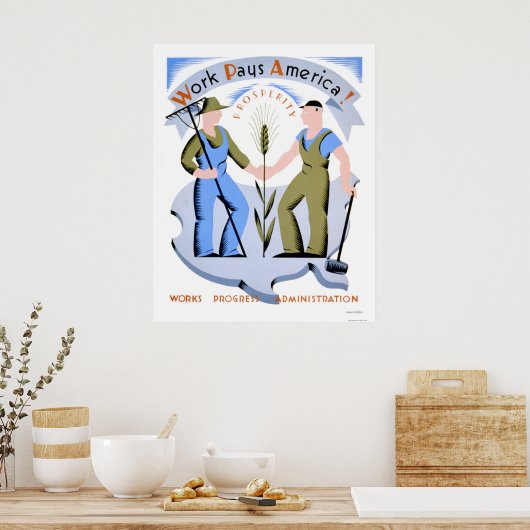 Work Pays America 1939 WPA ポスター (キッチン)