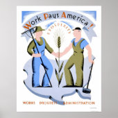 Work Pays America 1939 WPA ポスター (正面)