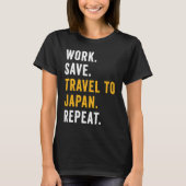 Work Save Travel To Japan Repeat Japanese Trip Tou Tシャツ (正面)