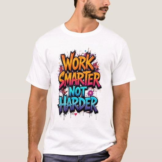 work smarter not harder t-shirt trending tee tシャツ (正面)