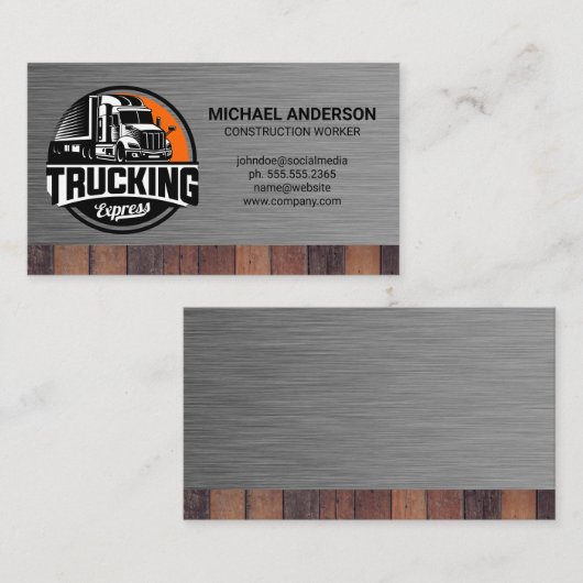 Work Truck Transport | Steel | Wood 名刺 (正面/裏面)