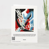 Work With 気に - ヴィンテージ抑制の時代WPAポスター サンキューカード (裏面)