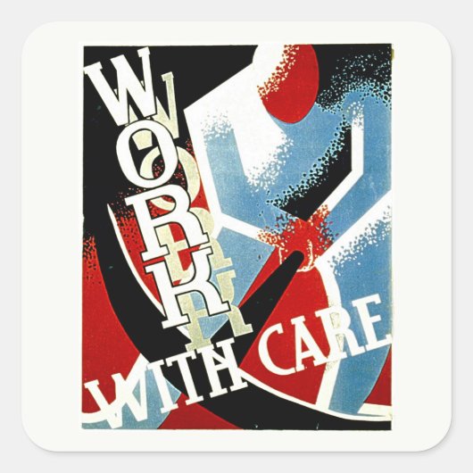 Work With 気に - ヴィンテージ抑制の時代WPAポスター スクエアシール (正面)