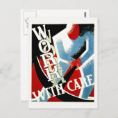 Work With 気に - ヴィンテージ抑制の時代WPAポスター ポストカード (正面/裏面)