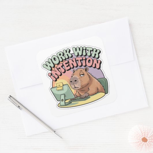 Work With Intention スクエアシール (封筒)