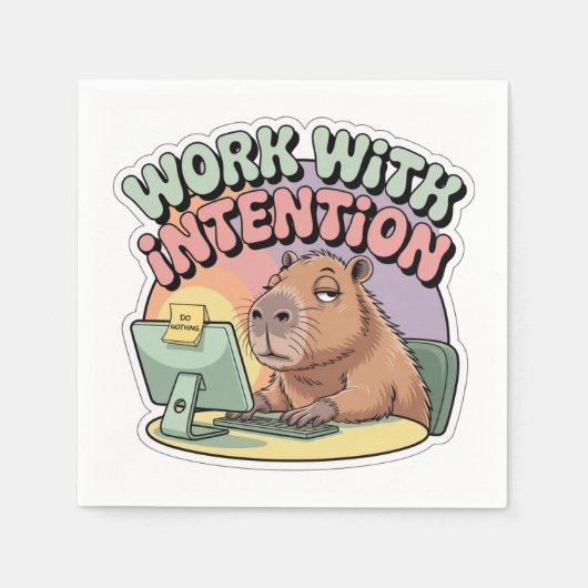 Work With Intention スタンダードカクテルナプキン (正面)