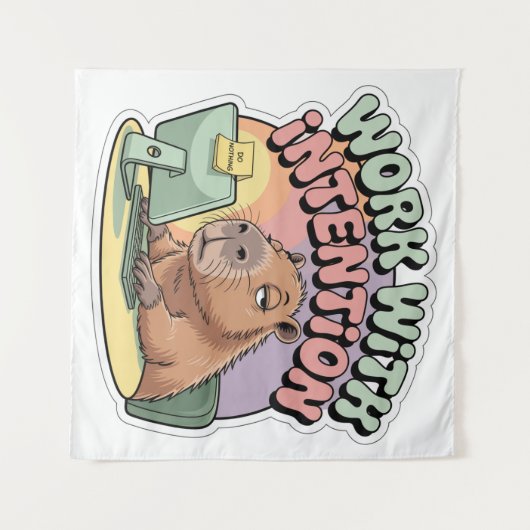 Work With Intention タペストリー (正面(横))