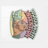 Work With Intention フリースブランケット (正面(横))