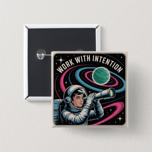 Work With Intention 缶バッジ (正面&裏面)