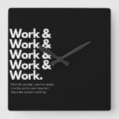 Work Work Stylish Wall Clock , square acrylic. スクエア壁時計 (正面)