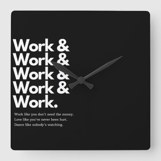 Work Work Stylish Wall Clock , square acrylic. スクエア壁時計 (正面)