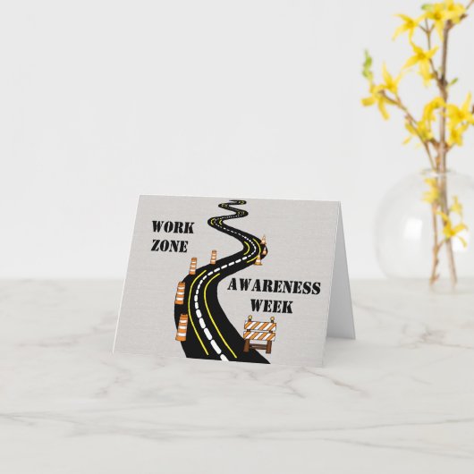 Work Zone認識度ウィークTriviaカード カード (黄色い花)