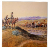 “Worked Over” Western Art by Charles M Russell タイル (正面)