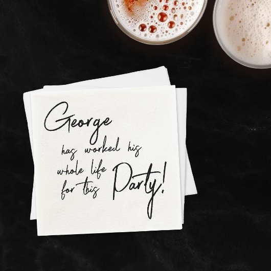 Worked Their Whole Life Retirement Party スタンダードカクテルナプキン