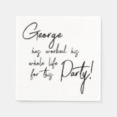 Worked Their Whole Life Retirement Party スタンダードカクテルナプキン (正面)