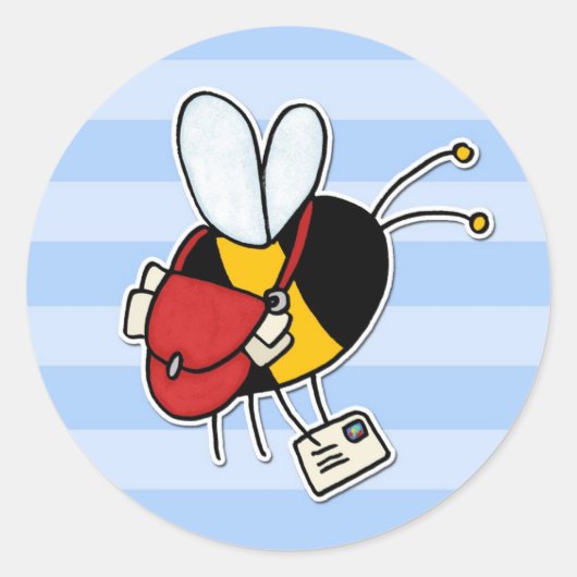 worker bee – 郵便労働者 ラウンドシール (正面)