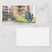 Worker Cleaning Floor Home Broomロゴ 名刺 (正面/裏面)