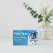 Worker Cleaning Window on Building 名刺 (スタンド正面)