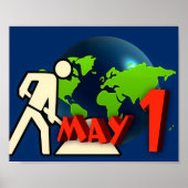Workers Day Globeワールドバナー ポスター (正面)