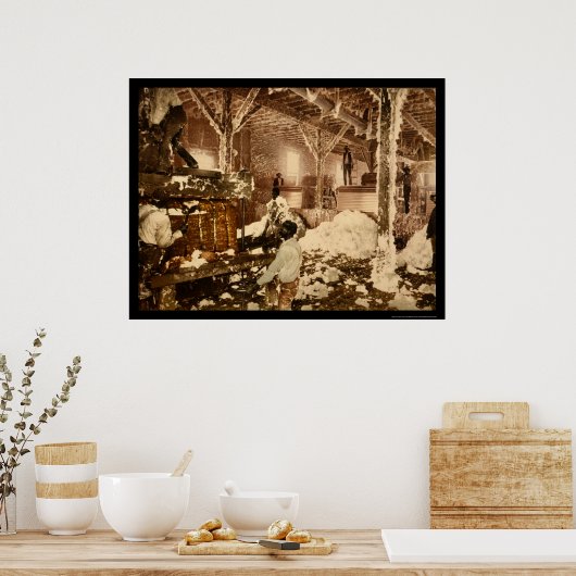 Workers Inside the Cotton Gin in in Dahomey, MS 18 ポスター (キッチン)