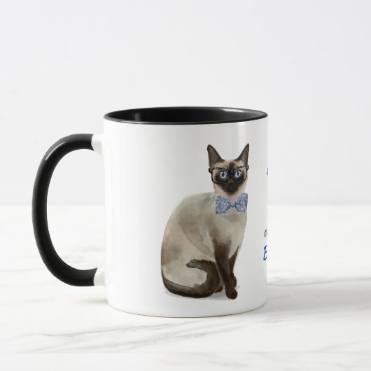 Working懸命for My Siamese Cat マグカップ (左)