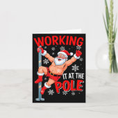 Working At Le Xmas Santa Dancing Funny Joke Dirty  カード (正面)