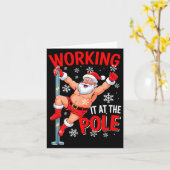 Working At Le Xmas Santa Dancing Funny Joke Dirty  カード (黄色い花)