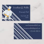 Working Chef Blue Background白ストライプ色 名刺 (正面/裏面)