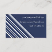 Working Chef Blue Background白ストライプ色 名刺 (裏面)