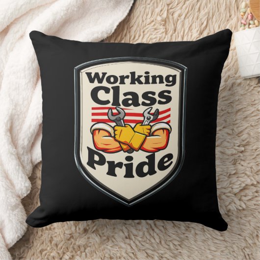 Working Class Pride Badge – Blue Collar Worker クッション (ブランケット)