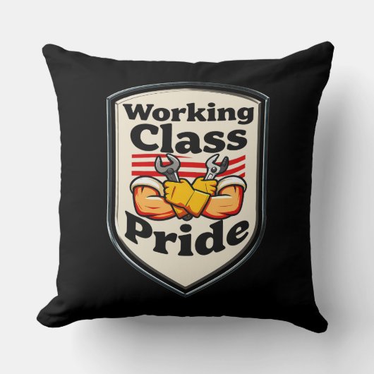 Working Class Pride Badge – Blue Collar Worker クッション (正面)