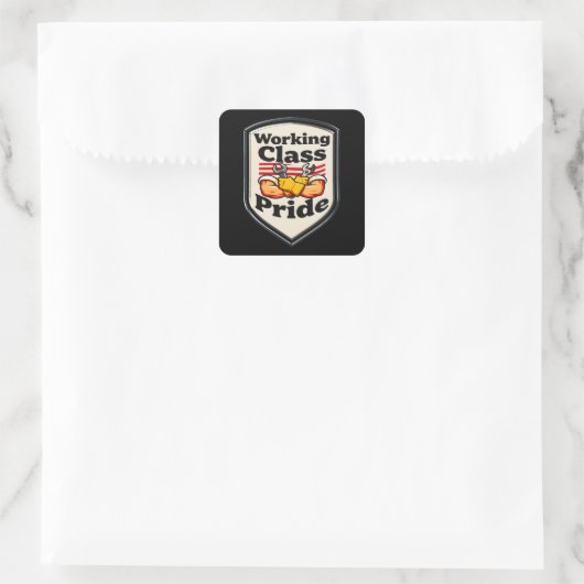 Working Class Pride Badge – Blue Collar Worker スクエアシール (バッグ)