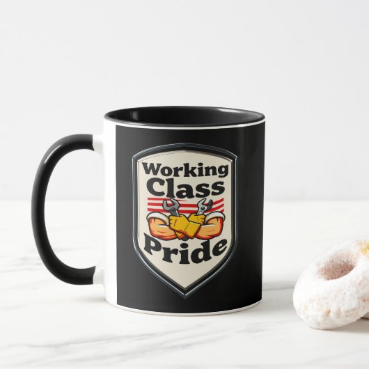 Working Class Pride Badge – Blue Collar Worker マグカップ (ドーナツ)
